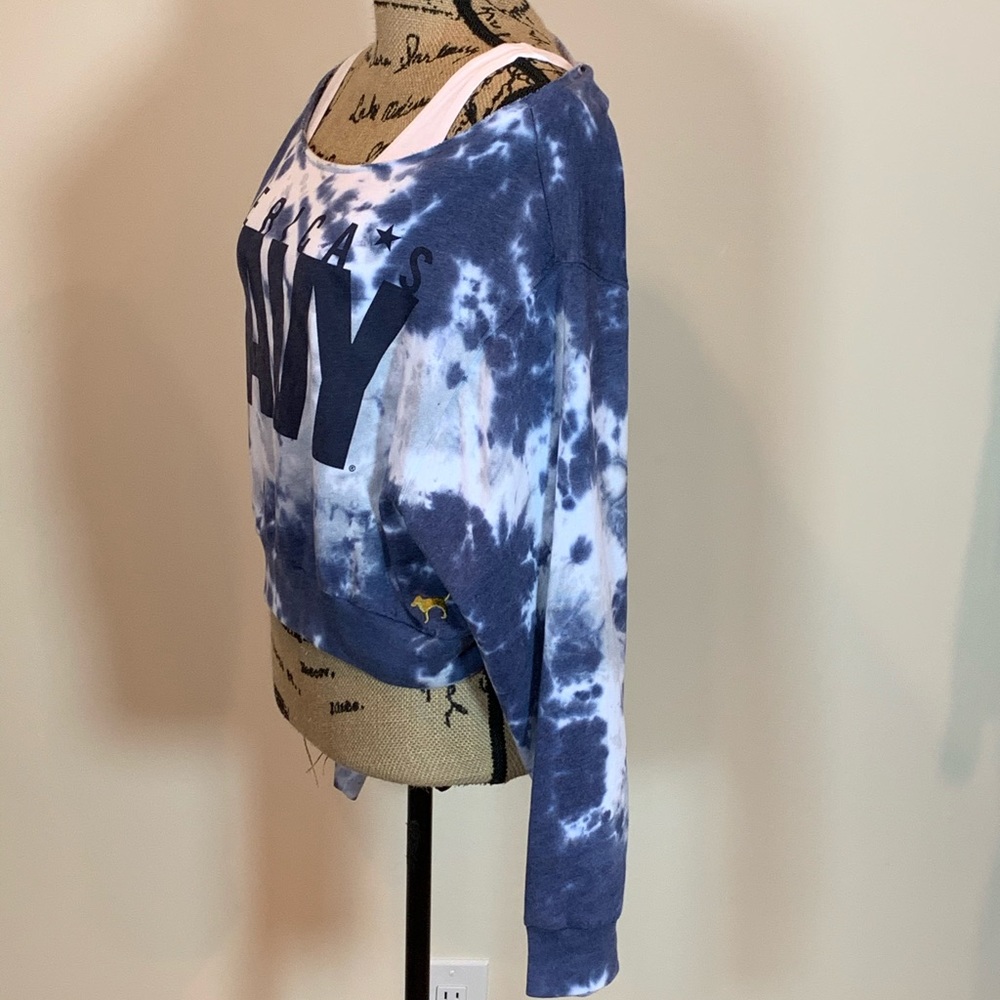 VS Pink US Navy Cropped Crew - Picture 2 of 5